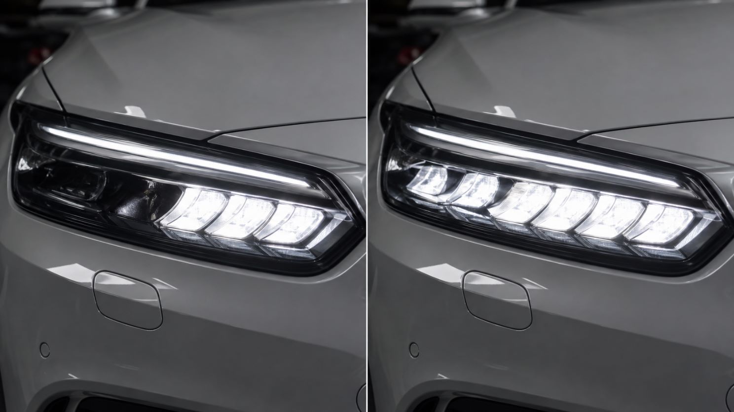 LED фара до и после ремонта