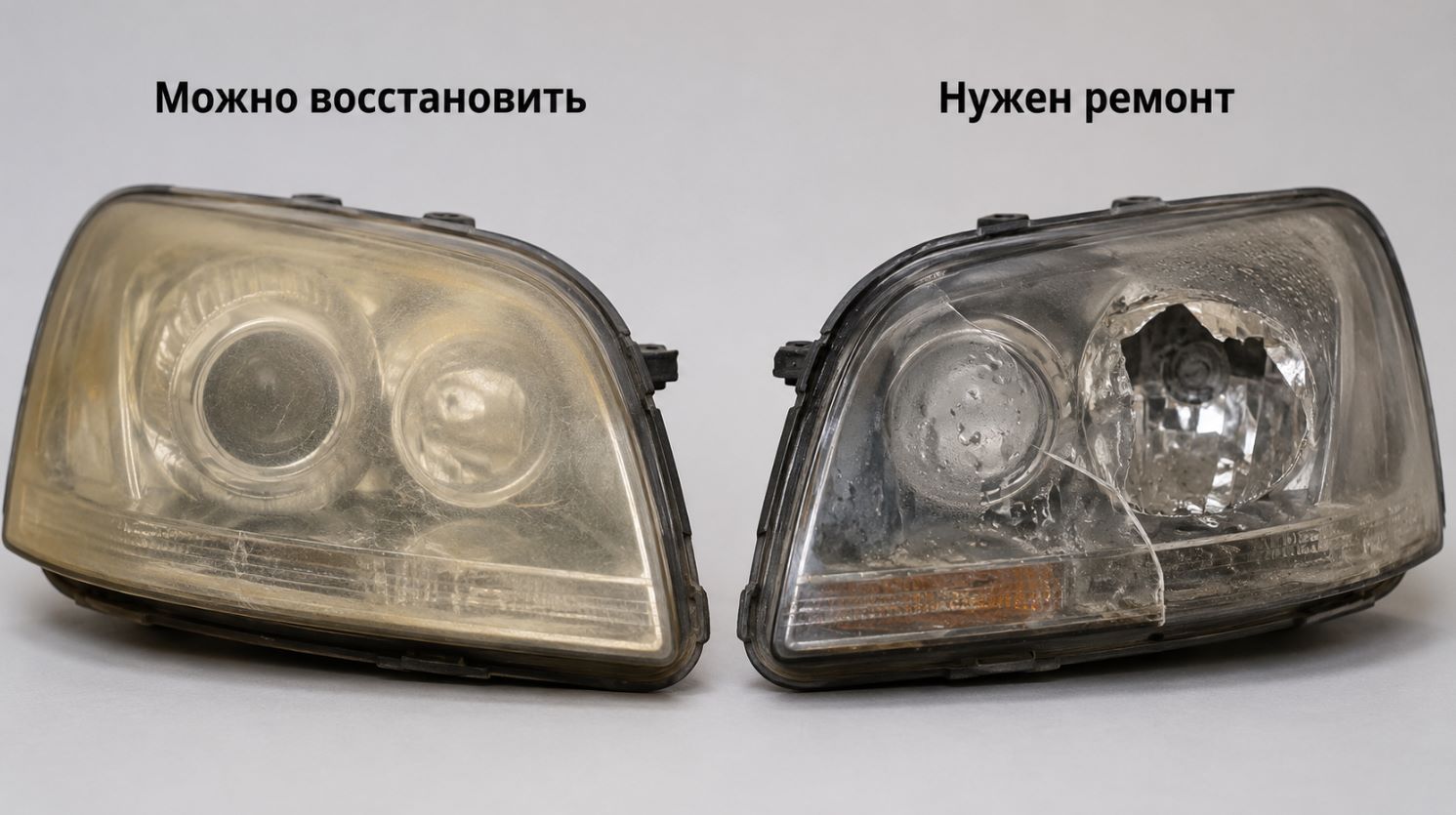 Сильно пожелтевшие и мутные фары - восстановление или ремонт