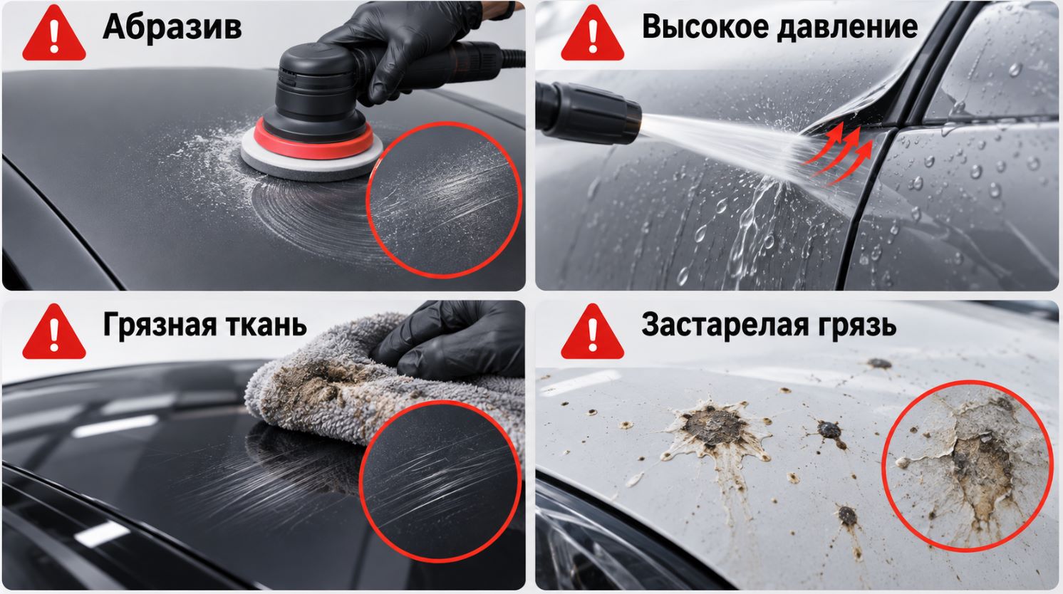 Распространенные ошибки ухода за автомобильной пленкой