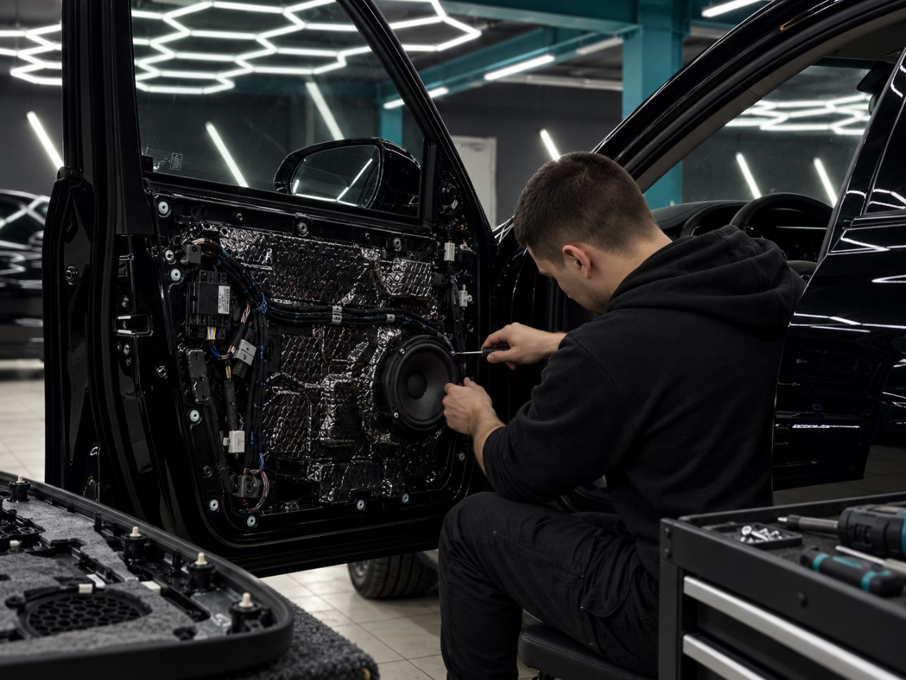 Установка автомобильной акустики в дверь